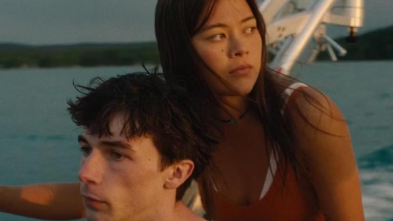 Mark McKenna, left, and Lukita Maxwell in “An Autumn Summer” (Blue Harbor Entertainment)