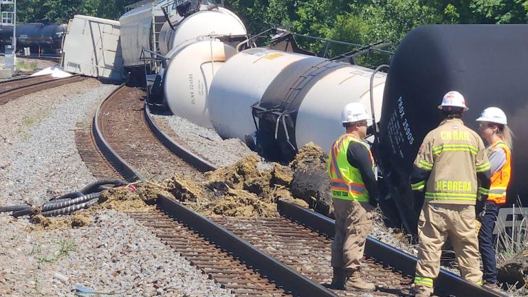Emergency crews respond to a train derailment in south suburban Matteson on June 27, 2024. (Credit: Village of Matteson) 