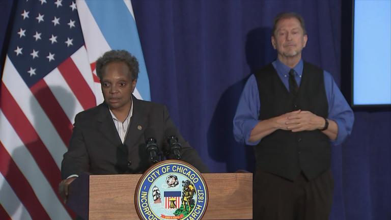 Mayor Lori Lightfoot speaks to the media on Tuesday, Oct. 6, 2020. (WTTW News)