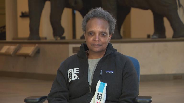 Chicago Mayor Lori Lightfoot speaks with WTTW News via videoconference on Tuesday, April 28, 2020. 