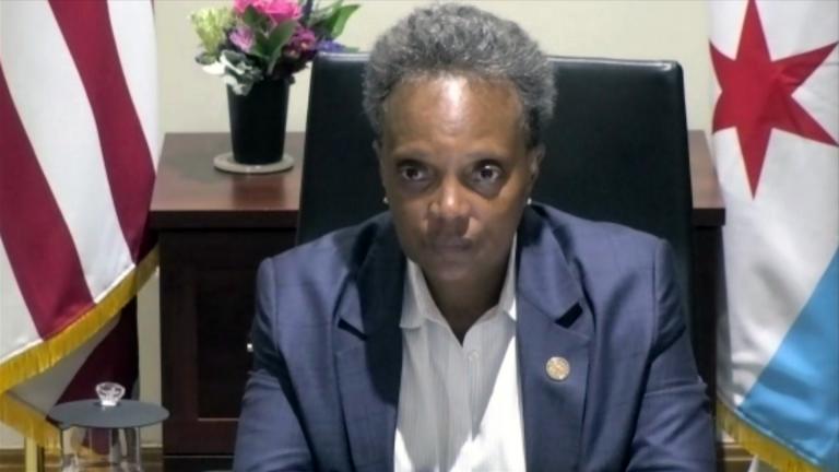 Mayor Lori Lightfoot appears on “Chicago Tonight” via Zoom on Monday, Sept. 20, 2021. (WTTW News)