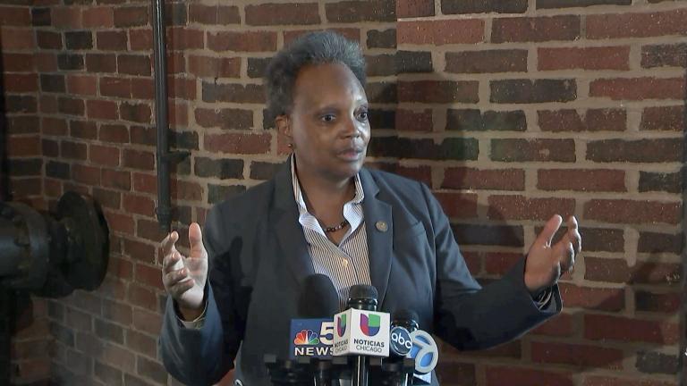 Mayor Lori Lightfoot had a lot to say about the Bears moving to Arlington Heights and the future of Soldier Field, Sept. 29, 2021. (WTTW News)