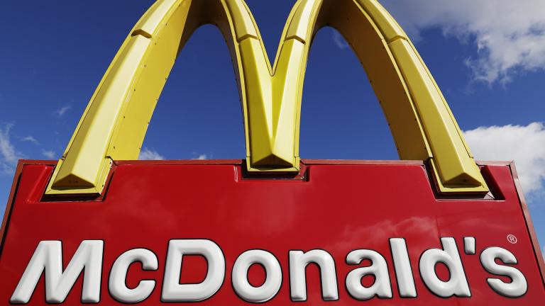 A McDonald’s sign is displayed outside the fast food restaurant in Wheeling, Ill., Thursday, April 9, 2020. (AP Photo / Nam Y. Huh)