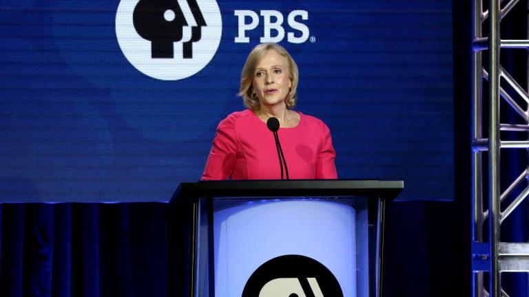 President and CEO of PBS Paula Kerger speaks during the PBS Executive Session at the Television Critics Association Winter Press Tour at The Langham Huntington, Feb. 2, 2019, in Pasadena, Calif. (Photo by Willy Sanjuan/Invision/AP, File)