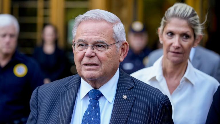 FILE - Sen. Bob Menendez and his wife, Nadine Menendez, leave federal court on Wednesday, Sept. 27, 2023, in New York. (Seth Wenig / AP Photo, File)
