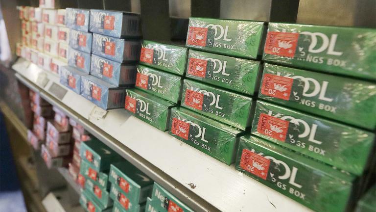 Menthol cigarettes and other tobacco products are displayed at a store in San Francisco on May 17, 2018. (AP Photo / Jeff Chiu, File) 