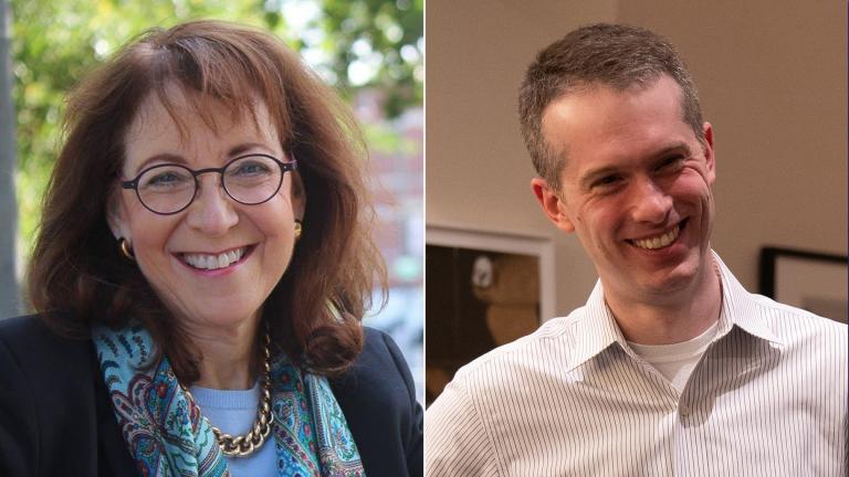 Aldermanic candidates for the 43rd Ward: Incumbent Ald. Michele Smith and Derek Lindblom.