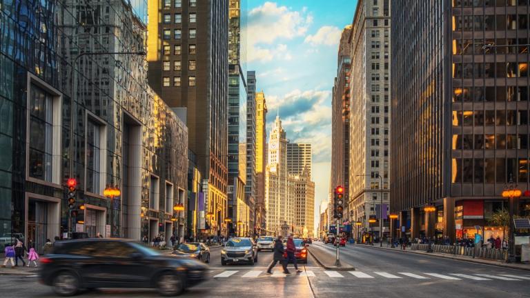 Michigan Avenue in downtown Chicago is pictured in a 2022 file photo. (tunart / iStock)