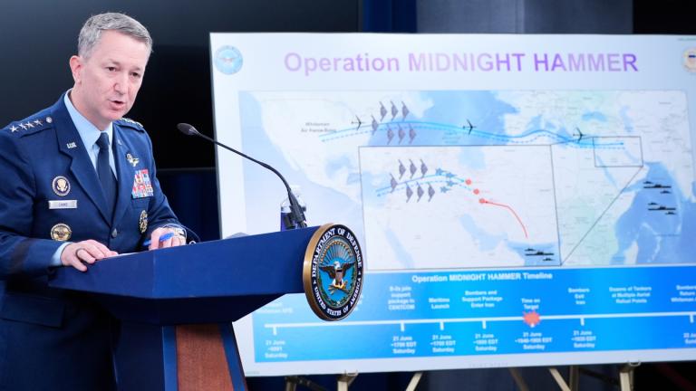 Joint Chiefs Chairman Gen. Dan Caine speaks during a news conference at the Pentagon in Washington, Sunday, June 22, 2025, after the U.S. military struck three sites in Iran, directly joining Israel's effort to destroy the country's nuclear program. (AP Photo / Alex Brandon)