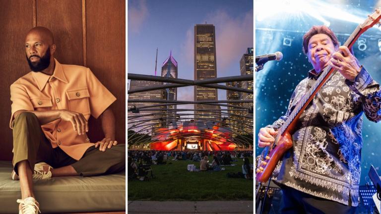 Chicago-born rapper Common (left) and the Latin music group Fruko y Sus Tesos (right) will headline a free, four-day celebration for Millennium Park’s 20th anniversary. (Courtesy of Department of Cultural Affairs and Special Events / Brian Bowen Smith / Patrick L. Pyszka / Daniel Prada)