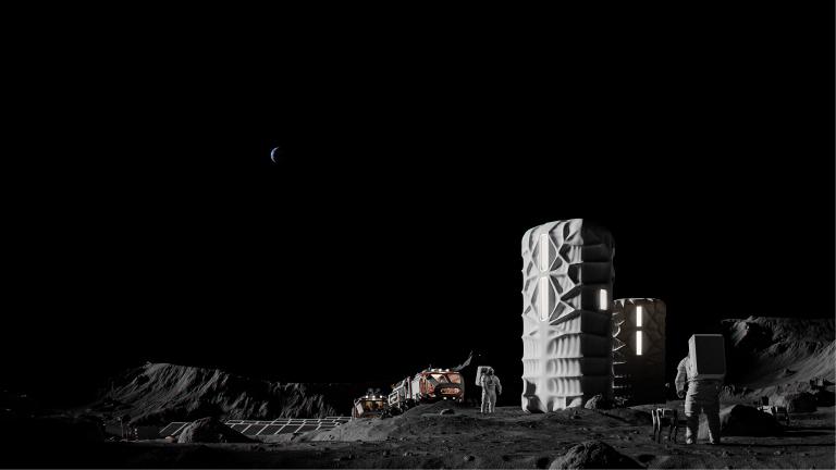 A rendering of the Rosenberg Moon Habitat (aka Rosie). (Courtesy of SAGA Space Architects)