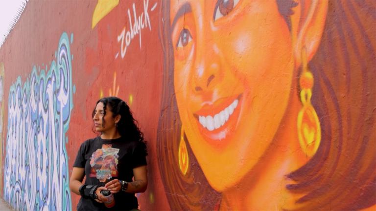 Melissa Zoldyck is new to the Juntas mural scene. (Medill School of Journalism)