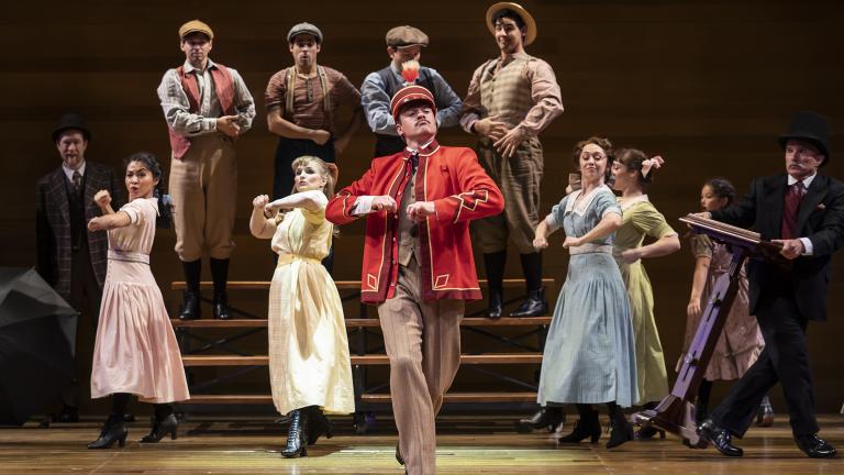 A scene from “The Music Man” at Goodman Theatre, with music and lyrics by Meredith Willson and a book by Meredith Willson and Franklin Lacey, directed by Mary Zimmerman. (Photo by Liz Lauren)