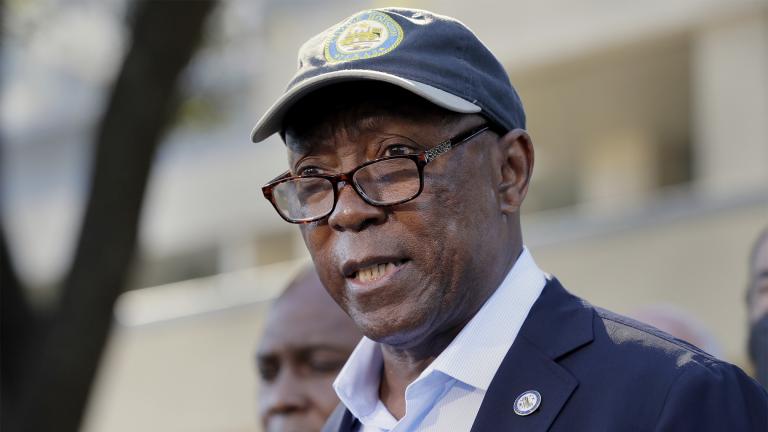 Houston Mayor Sylvester Turner speaks during a news conference, Saturday, Nov. 6, 2021, in Houston, after several people died and scores were injured during a music festival the night before. (AP Photo  /Michael Wyke)