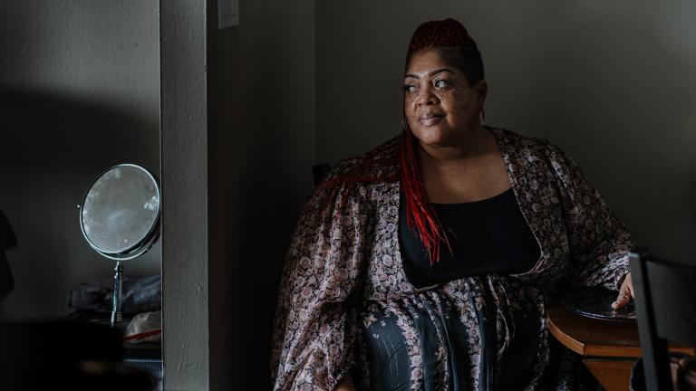Gail Diop, a former resident of Palatine, a suburban community northwest of Chicago, tried for weeks to convince the police that her family had not violated the city's crime-free housing laws in 2016. (Credit: Jamie Kelter Davis/For The New York Times)