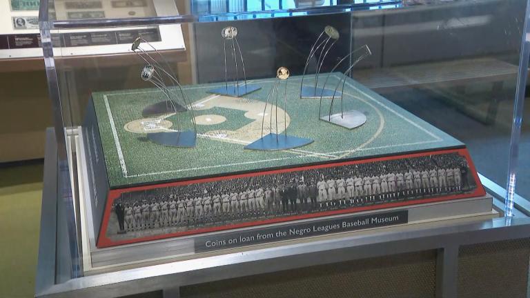 An exhibit now on display at the Federal Reserve Bank of Chicago’s Money Museum honors players in the Negro Leagues. (WTTW News)