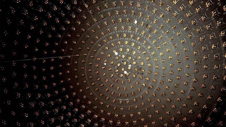 Detectors inside the Mini Booster Neutrino Experiment tank (Fermilab / U.S. Department of Energy)