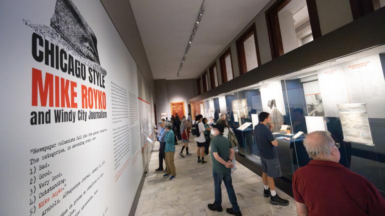 The “Chicago Style: Mike Royko and Windy City Journalism” exhibit at the Newberry Library. (Anne Ryan)