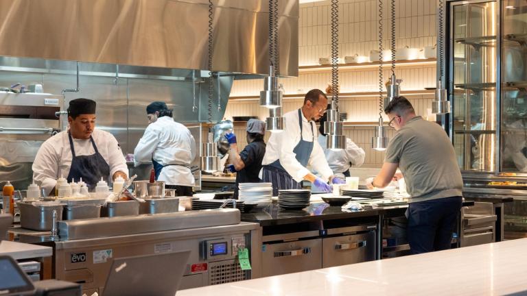 Visitors enjoy lunch in Tafari’s Kitchen at the Obama Presidential Center Museum in Chicago on May 12, 2026. (The Obama Foundation)