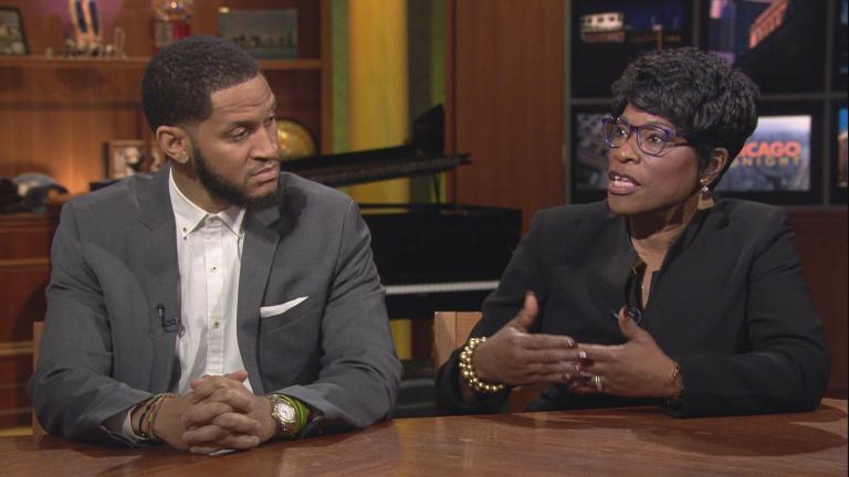 Anthony Clark and Joylynn Pruitt-Adams appear on “Chicago Tonight.”