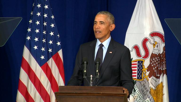 “What happened to the Republican Party?” former President Barack Obama asked during a speech Friday, Sept. 7, 2018 in Urbana, Illinois.