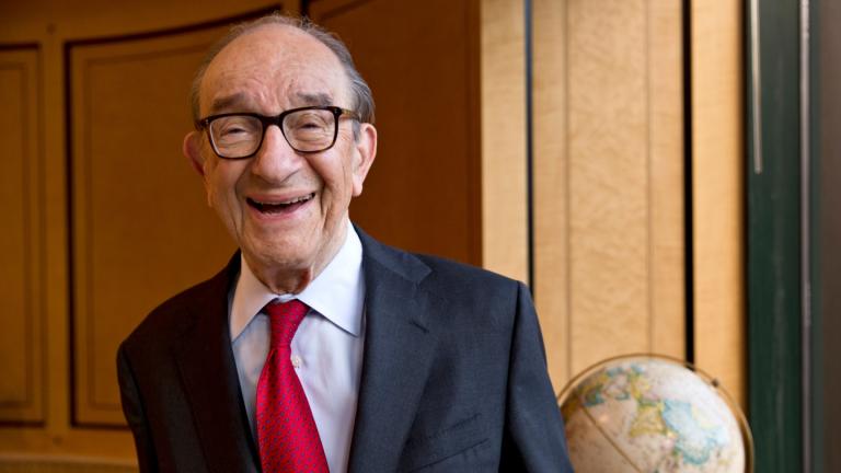 Economist Alan Greenspan, chairman of the Federal Reserve from 1987 to 2006, is seen in his office in Washington, Friday, Oct. 18, 2013. (AP Photo / J. Scott Applewhite, file)