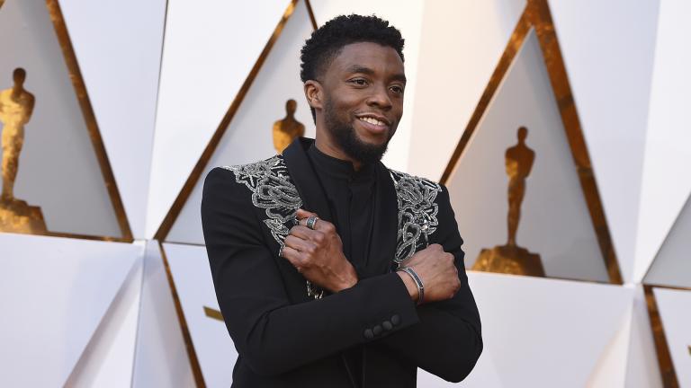 In this March 4, 2018 file photo, Chadwick Boseman arrives at the Oscars at the Dolby Theatre in Los Angeles. (Photo by Jordan Strauss / Invision / AP, File)