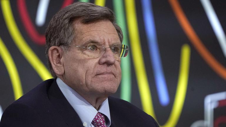 Chicago Blackhawks Chairman Rocky Wirtz attends a news conference March 1, 2022, in Chicago. (AP Photo / Charles Rex Arbogast, File)