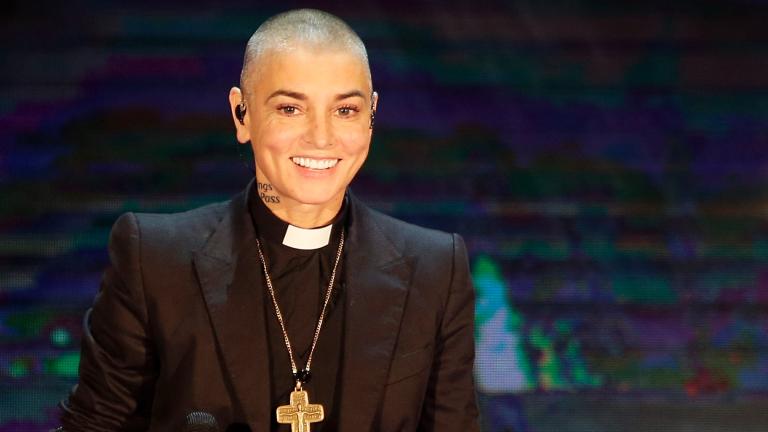 FILE - Irish singer Sinead O'Connor performs during the Italian State RAI TV program "Che Tempo che Fa", in Milan, Italy on Oct. 5, 2014. (AP Photo / Antonio Calanni, File)