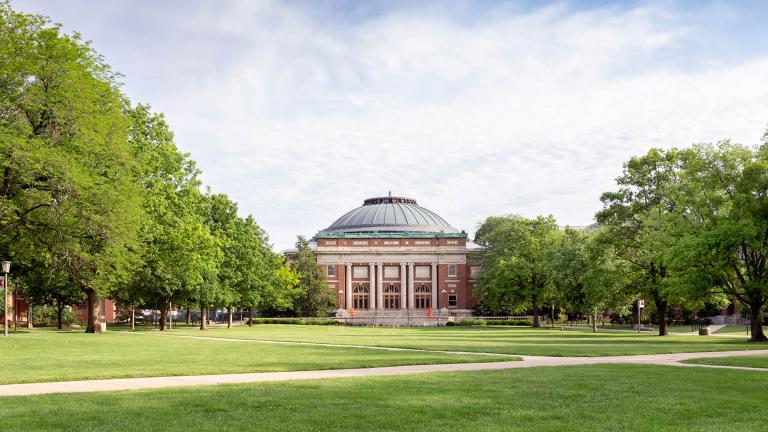 Observatory Hall on the campus of Univeristy of Ilinois Urbana-Champaign is pictured on June 2, 2018. (Wolterk / istock)