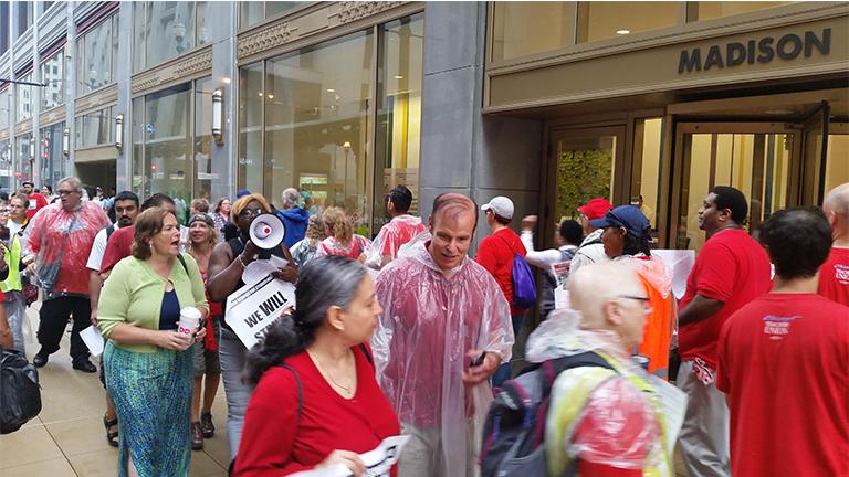 In a bulletin published this week, the Chicago Teachers Union says it will consider striking if it cannot come to an agreement with Chicago Public Schools on a new contract. (Matt Masterson / Chicago Tonight)