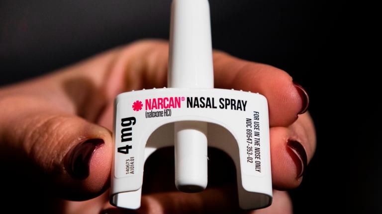 The overdose-reversal drug Narcan is displayed during training for employees of the Public Health Management Corporation (PHMC), Dec. 4, 2018, in Philadelphia. (AP Photo / Matt Rourke, File)