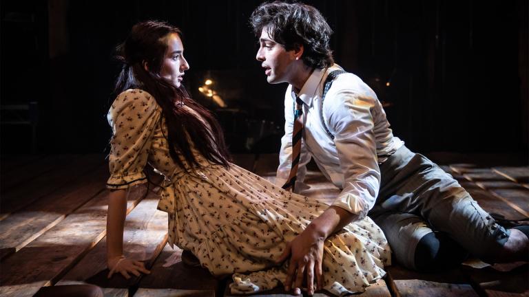 (L to R) Maya Lou Hlava and Jack DeCesare in “Spring Awakening” from Porchlight Music Theatre now playing at The Ruth Page Center through June 2. (Credit: Liz Lauren)