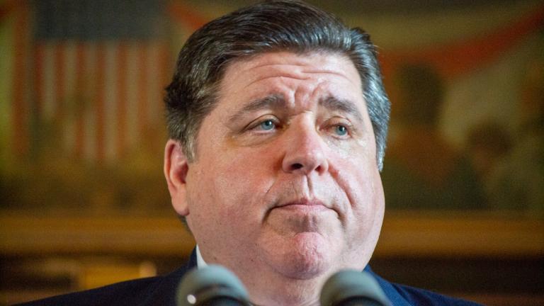 Gov. J.B. Pritzker is pictured in a file photo in his Illinois State Capitol office. (Jerry Nowicki / Capitol News Illinois)