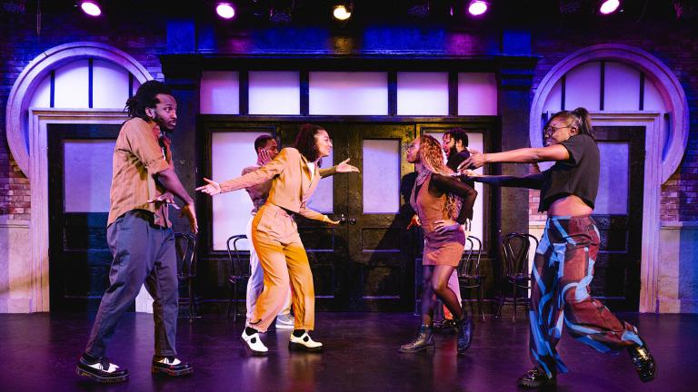 From left, Deshawn Mason, Faith Valerie, Samuel B. Jackson, Arlieta Hall, Breanna Ghostone and Adonis Holmes of Second City’s “Black by Popular Demand.” (Credit: Nolis Anderson)