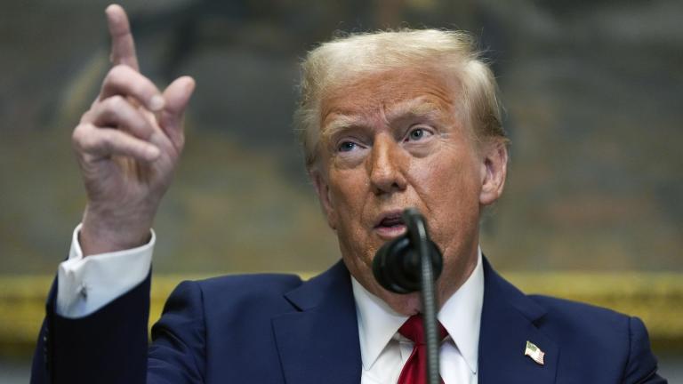 President Donald Trump speaks in the Roosevelt Room of the White House, Jan. 21, 2025, in Washington. (AP Photo/Julia Demaree Nikhinson, File)