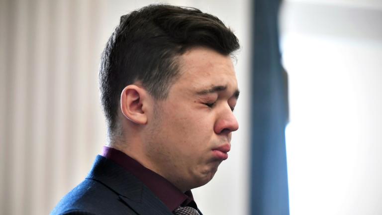 Kyle Rittenhouse closes his eyes and cries as he is found not guilty on all counts at the Kenosha County Courthouse in Kenosha, Wis., Friday, Nov. 19, 2021. The jury came back with its verdict after close to 3 1/2 days of deliberation. (Sean Krajacic / The Kenosha News via AP, Pool)