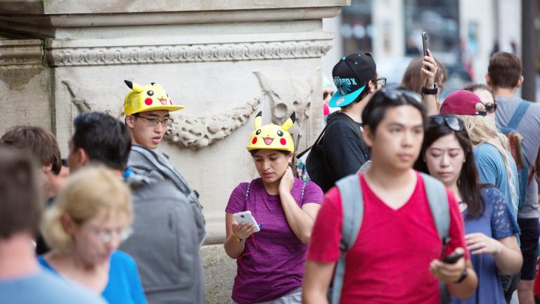 Pokemon Go players in Chicago in 2017. (Patrick Amenen / iStock)