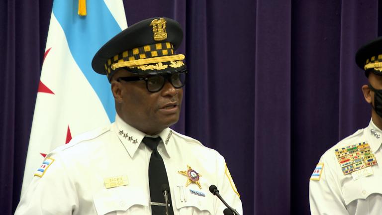 Chicago police Superintendent David Brown talks about the city’s summer safety plan during a news conference June 1, 2021. (WTTW News)