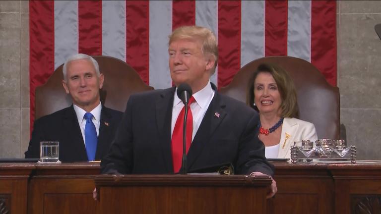 President Donald Trump delivers his State of the Union speech Tuesday, Feb. 5, 2019.