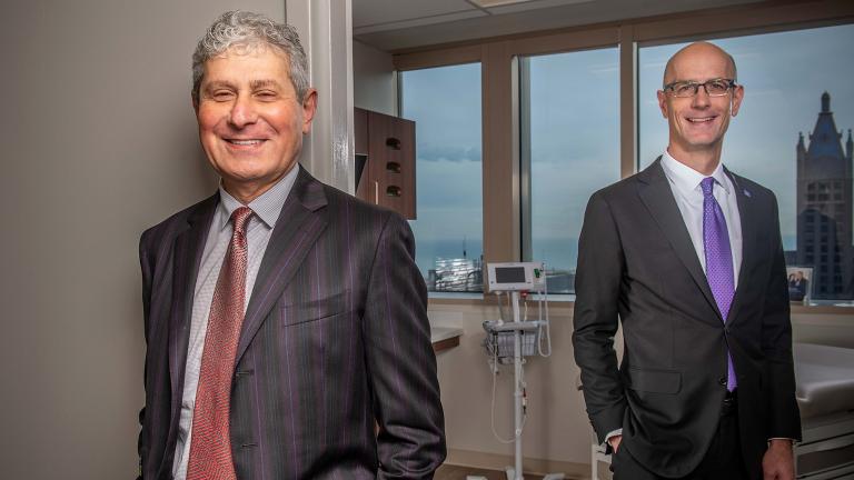 Michael Polsky and Dr. Edward Schaeffer of Northwestern (Courtesy of Northwestern Medicine)