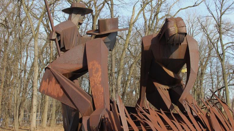 Statue at the Chicago Portage National Historic Site. (Courtesy Forest Preserve District of Cook County)