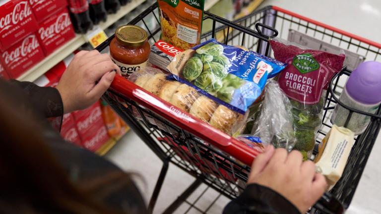 FILE - Jaqueline Benitez, who depends on California's SNAP benefits to help pay for food, shops for groceries at a supermarket in Bellflower, Calif., on Feb. 13, 2023. (AP Photo / Allison Dinner, file)