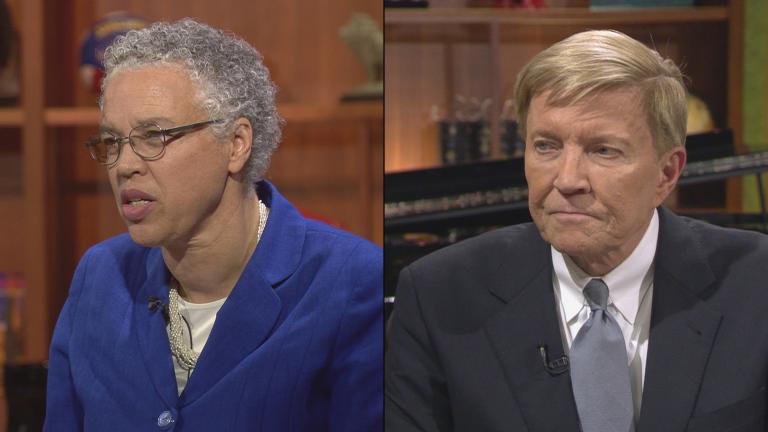 Cook County Board President Toni Preckwinkle and former Ald. Bob Fioretti appear on “Chicago Tonight” in October and November 2017, respectively.