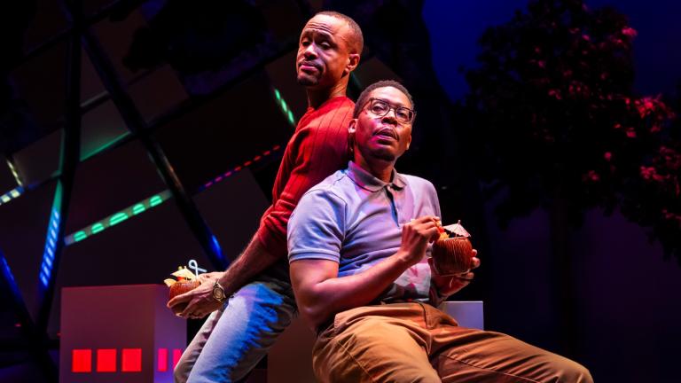 (L-R) Charles Andrew Gardner and Namir Smallwood in “Primary Trust” at the Goodman Theatre. (Liz Lauren)