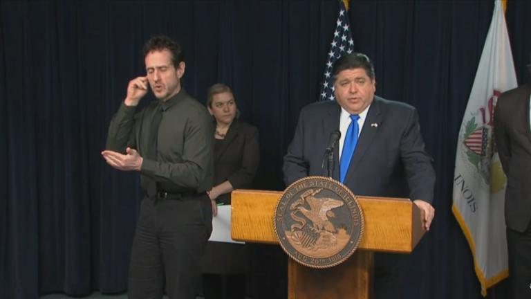 Gov. J.B. Pritzker announces the first novel coronavirus death in Illinois on Tuesday, March 17, 2020.