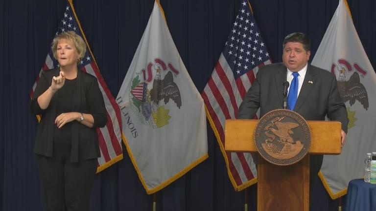 Gov. J.B. Pritzker gives an update on the coronavirus on Wednesday, Sept. 23, 2020. (WTTW News) Gov. J.B. Pritzker gives an update on the coronavirus on Wednesday, Sept. 23, 2020. (WTTW News)