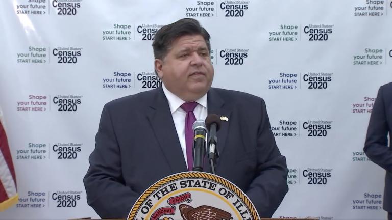 Gov. J.B. Pritzker speaks Wednesday, Sept., 9, 2020 at a press conference in Decatur, urging residents to fill out the 2020 Census. (Gov. J.B. Pritzker / Twitter)