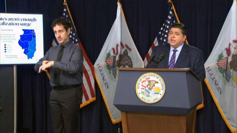 Amid a surge in COVID-19 cases driven by unvaccinated Illinoisans, Governor J.B. Pritzker reinstated an indoor mask mandate and widened the state’s vaccination mandate. (WTTW News)