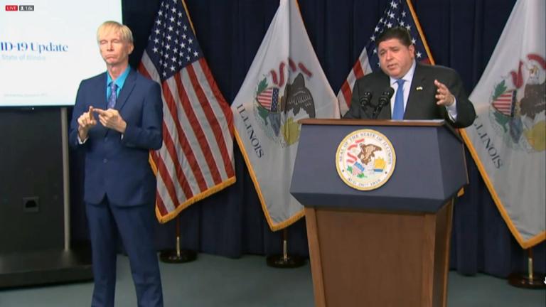 Gov. J.B. Pritzker announced a mask mandate for all pre-K through 12th grade students and staff at public and private schools, along with day cares, as the delta variant of COVID-19 continues to surge across the state and the country, Aug. 4, 2021. (WTTW News)